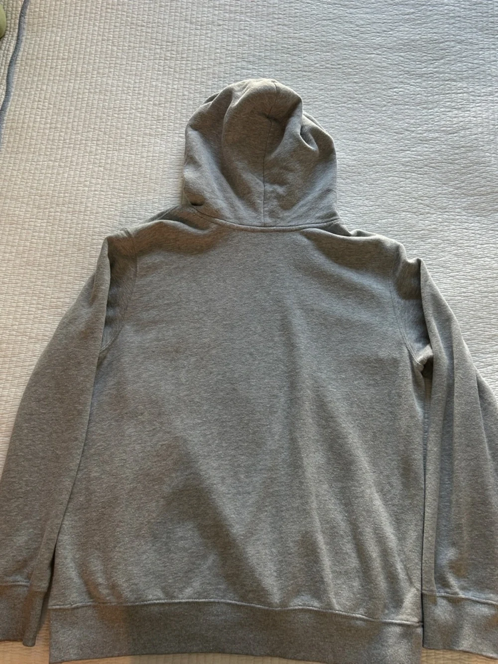 The North Face Men's Grey Pullover Hoodie with White Logo